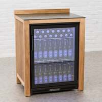Draco Grills Teak Outdoor Black Single Fridge Cabinet with Ceramic Top 128L-90034 
