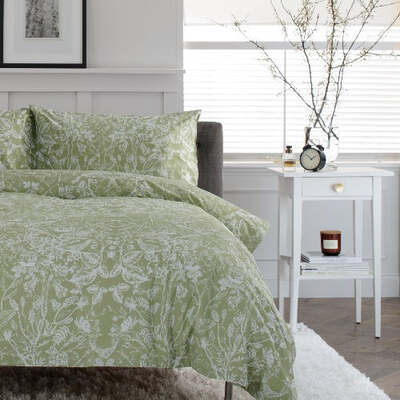 Cotton Rich Secret Garden Sage Extra Large Single Duvet Cover Set – The Big Little Duvet Co.