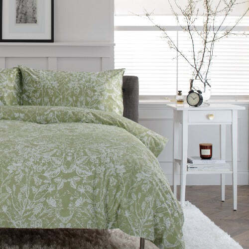 Cotton Rich Secret Garden Sage Extra Large Single Duvet Cover Set