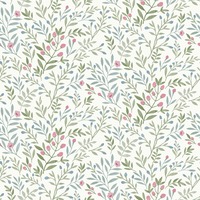 Leafy Trail Vinyl Wallpaper Green / Blue Grandeco A78803