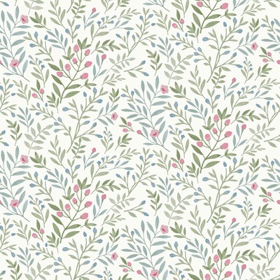 Leafy Trail Vinyl Wallpaper Green / Blue Grandeco A78803
