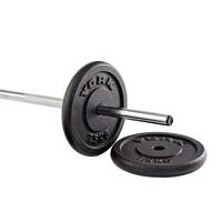 York 2 x 7.5kg Black Cast Iron 1Inch Plates