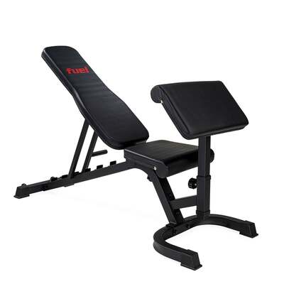 Fuel Fitness FID Weight Bench with Preacher Curl and Leg Developer