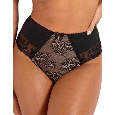 Pour Moi Sofia Lace Embroidered Deep Brief - Black