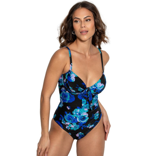 Pour Moi Portofino Padded Swimsuit - Black Floral
