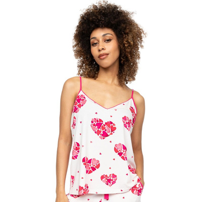 Cyberjammies Aria Heart Print Jersey Cami - White Mix