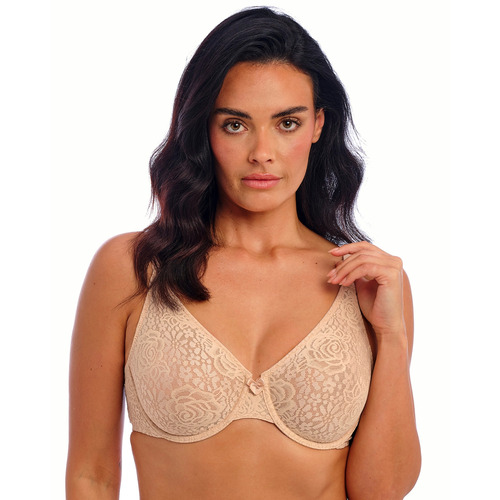 Wacoal Halo Lace Underwired Plunge Bra - Naturally Nude