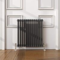 ELEGANT Traditional 600×605 Anthracite Victorian Grey Horizontal Radiator Double Column