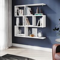ELEGANT Wall Mounted Shelf Bookcase Multi-Compartment Display Wall Shelves