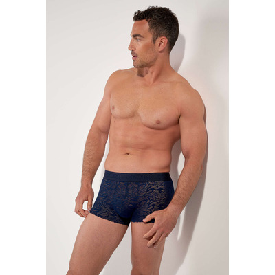 Image of HOM Free Cut Lace Trunk - Navy