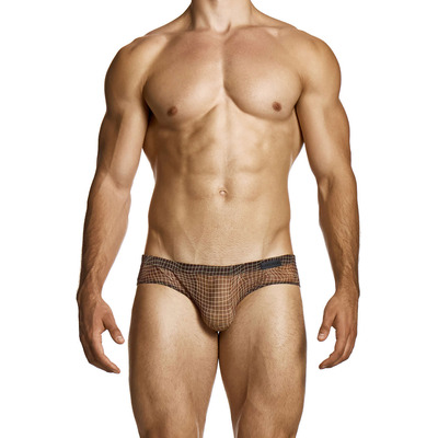 Image of Modus Vivendi Abstract Net Super Low Rise Brief - Brown