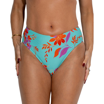 Pour Moi Heatwave High-Leg Control Bikini Brief - Aqua/Orange