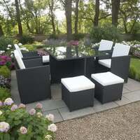 Bracken Outdoors Florida 4 - 8 Seater Black Rattan Garden Cube Set, Early March 2026