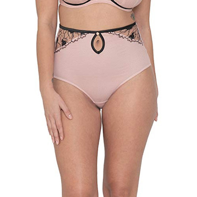 Scantilly by Curvy Kate Heart Throb High Waist Brief - Blush/Black
