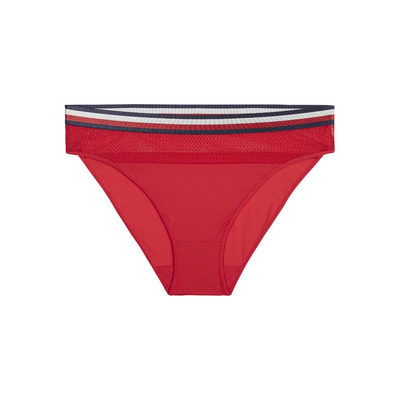 Tommy Hilfiger TH Satin Stripe Bikini Brief - Tango Red