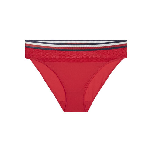Tommy Hilfiger TH Satin Stripe Bikini Brief - Tango Red