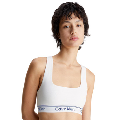 Calvin Klein Athletic Cotton Unlined Bralette - White