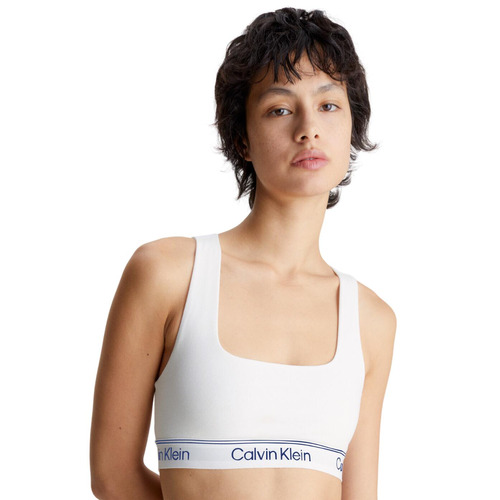Calvin Klein Athletic Cotton Unlined Bralette - White
