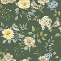 Bird Garden Wallpaper Green Holden 14191