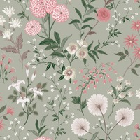 Laura Ashley Otterham Garden Wallpaper Pistachio Green 143332