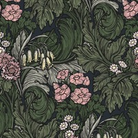Laurence Llewelyn-Bowen Hedgerovia Floral Wallpaper Green / Pink LB25138