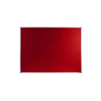 Image of Boards Direct Felt Noticeboard Aluminium Frame 1200 x 900mm RED