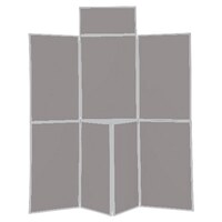 Image of 7 Panel Folding Display Stand Grey Frame/Grey Fabric