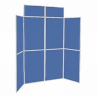Image of 8 Panel Folding Display Stand Grey Frame/Blueberry Fabric