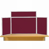 Image of Midi Desk Top Display Stand Grey Frame/Wine Fabric
