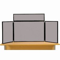 Image of Midi Desk Top Display Stand Black Frame/Grey Fabric