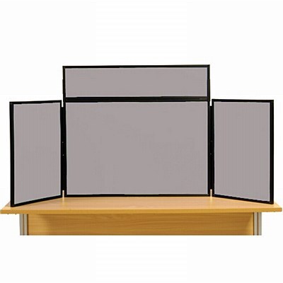Midi Desk Top Display Stand Black Frame/Grey Fabric