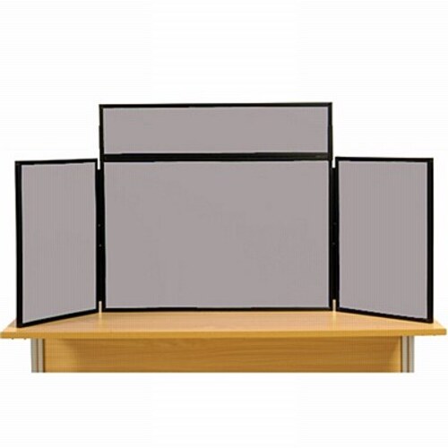 Midi Desk Top Display Stand Black Frame/Grey Fabric