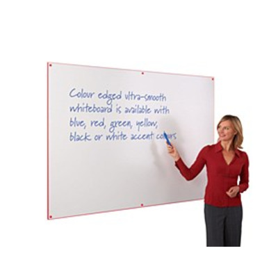 WriteOn Coloured Edge Whiteboard 1176 x 2378mm Red Edge
