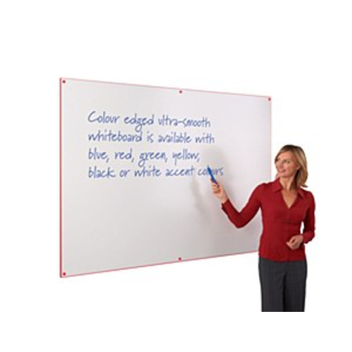 WriteOn Coloured Edge Whiteboard 1176 x 2378mm Red Edge