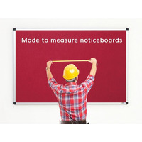 Image of Made to Measure Felt Noticeboard Up to 1800x1200mm Burgundy Fabric Aluminium Frame