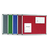 Image of Bi-Office Felt Noticeboard Alu Frame 600 x 450mm Red