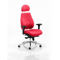 Image of Chiro Plus 'Ergo' Posture Chair with Arms and Headrest Bergamot Cherry