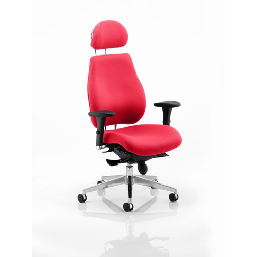Chiro Plus 'Ergo' Posture Chair with Arms and Headrest Bergamot Cherry