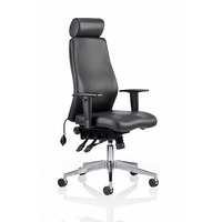 Image of Onyx Posture Chair with Headrest Black Leather