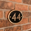 Image of Oval Brass House Number with Rope Rim - 19 x 10cm
