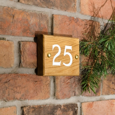 2 Digit Solid Oak Wood House Number