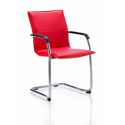 Echo II Red Leather Visitor Chair