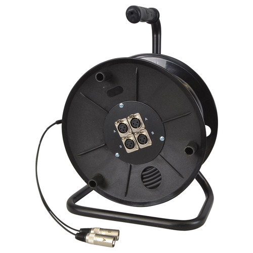 Microphone Snake - Roll Up Lead On Reel 50m 2 Inputs