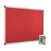 Image of Bi-Office 1200x1200mm Red Felt Noticeboard and Pins