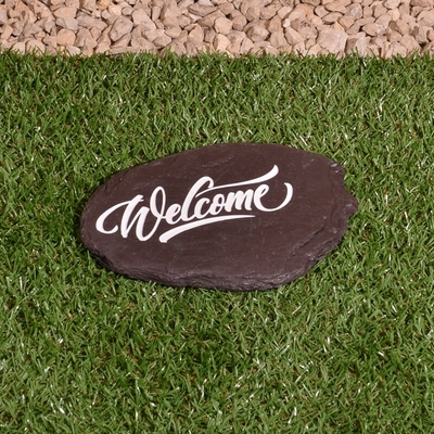 Welcome Sign - Hand Crafted Welsh Slate Stone