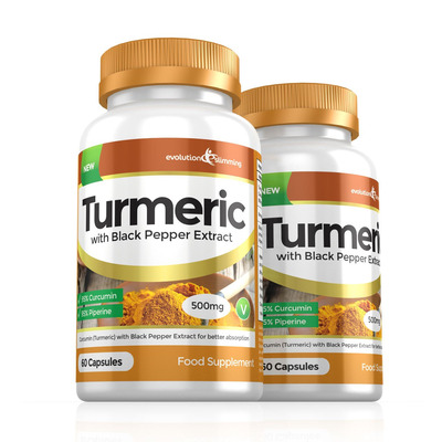 Turmeric 95% Curcumin & Black Pepper Extract 500mg - 120 Capsules