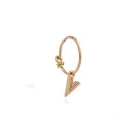Image of This is Me Gold Mini Hoop Earring - Letter V