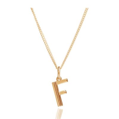 RACHEL JACKSON This Is Me 'F' Alphabet Necklace Gold