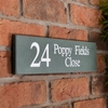 Image of Green Smooth Slate House Sign - 40.5 x 10cm