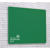 Image of Magnetic Glass Board with your Logo 600 x 450mm Green